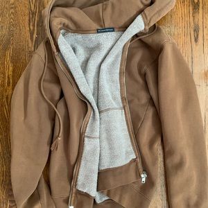 Brown Brandy Melville Crystal zip up